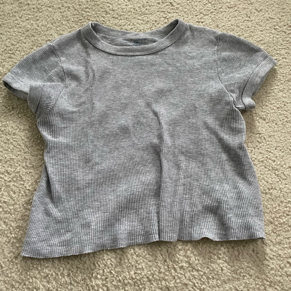gray, cropped brandy melville shirt